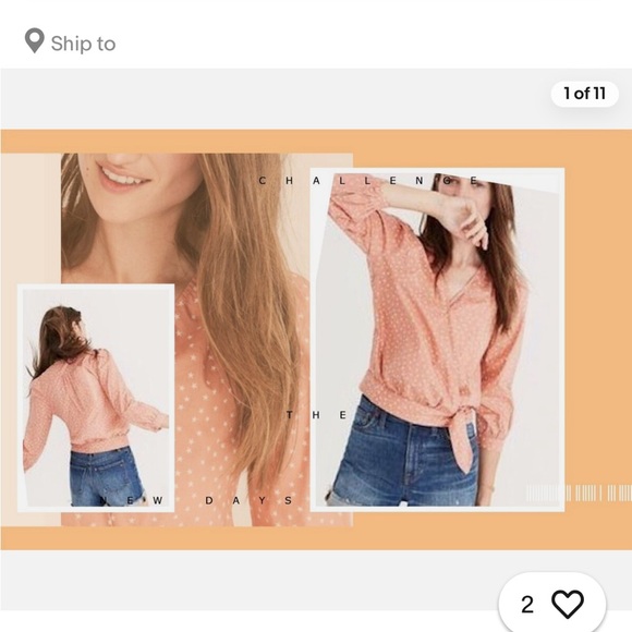 Madewell Star Scatter Antique Coral Wrap Blouse - Picture 6 of 6